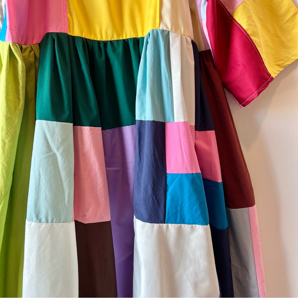 Handmade Quilted Patchwork Colorblock Dress SKU 02261 - Picture 16 of 16
